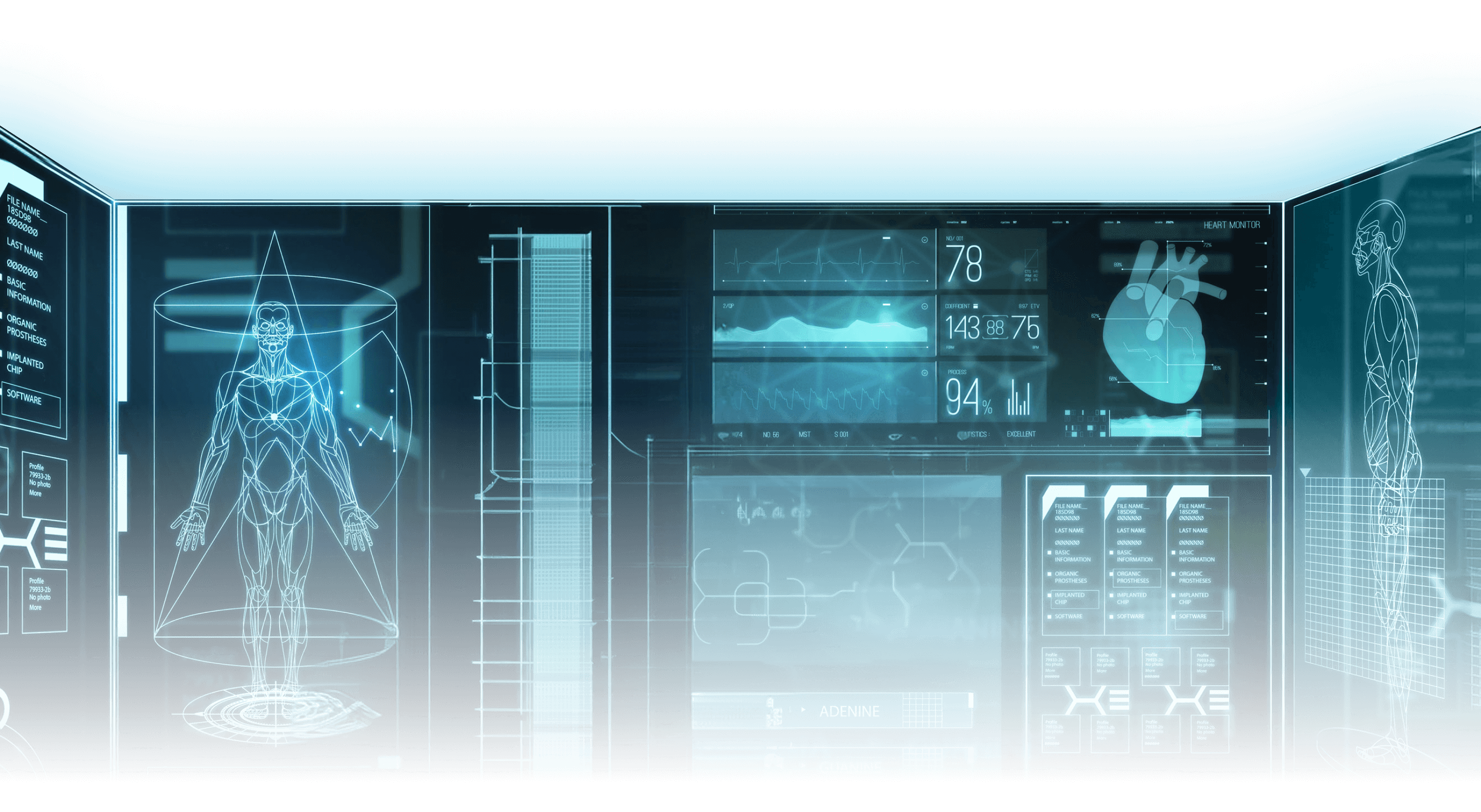 Futuristic health monitoring interface
